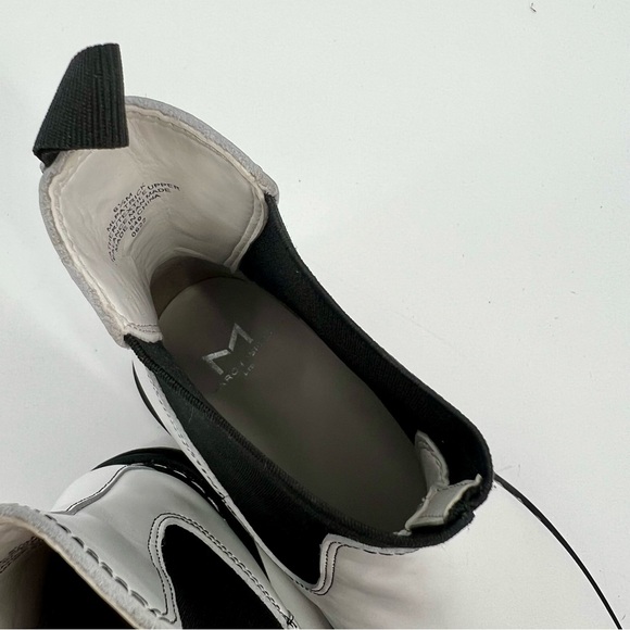 New Marc Fisher Patrick Ankle Boots Bootie Chelsea White Rubber Sole Moto 6.5 M - Picture 14 of 14